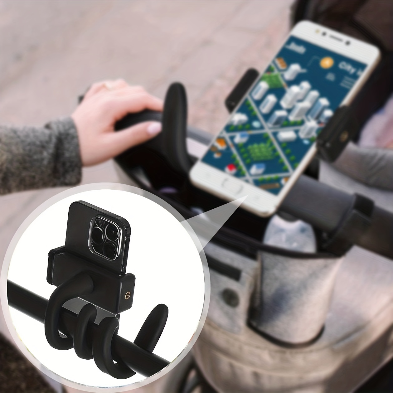 Smartphone Halter/ Handyhalterung für Ihr Kinderwagen/ Buggy/  Zwillingskinderwagen - MeinKinderwagen