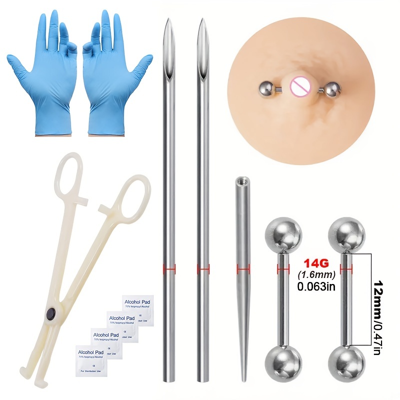 Body Piercing Tool Kit Contains Piercing Pliers Needles - Temu