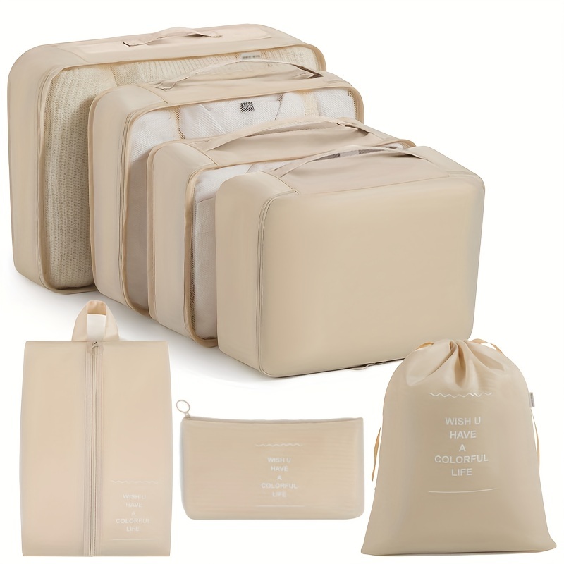 9 Pcs Organisateurs De Bagages Cubes D'Emballage Set Pour Les Voyages Sacs  De Rangement Pour Vêtements Valise Imperméable Voy[H3167]