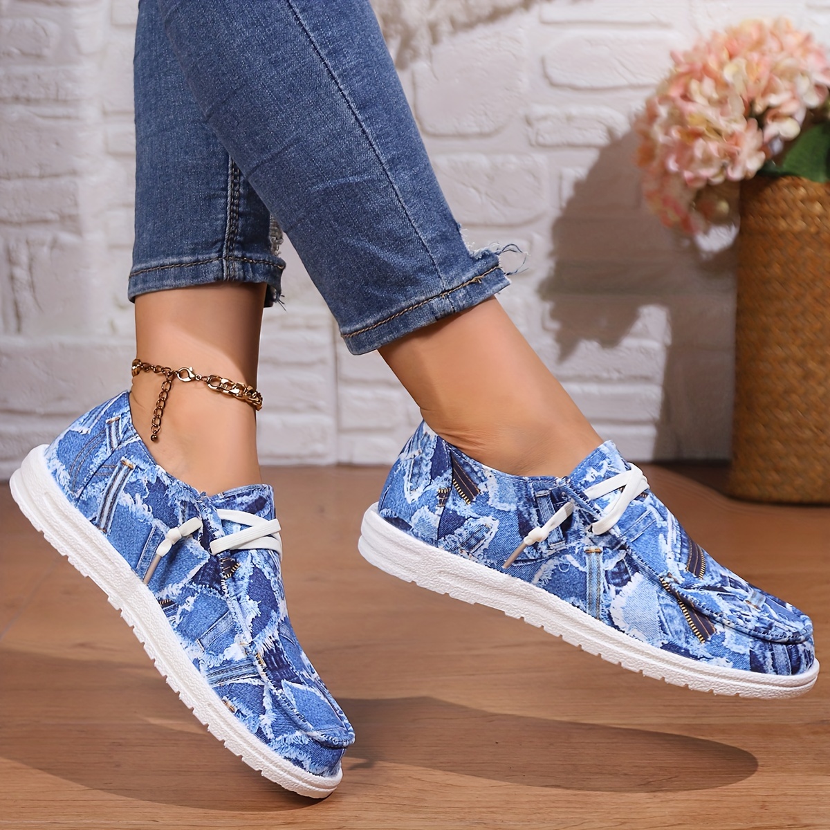 Casual Women Slip On Loafers Shoes Walking Sneakers Breathable Shoe Comfort  Flat