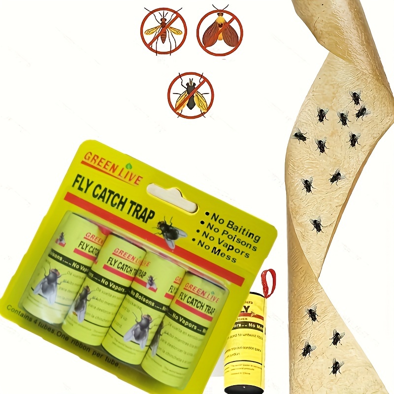 Fly Traps for Indoors Outdoor, Fly Paper Strips Sticky Hanging, Fruit Fly  Strips,Fly Tape Catcher Ribbon, Fruit Fly Gnat Trap Killer Fly Traps for