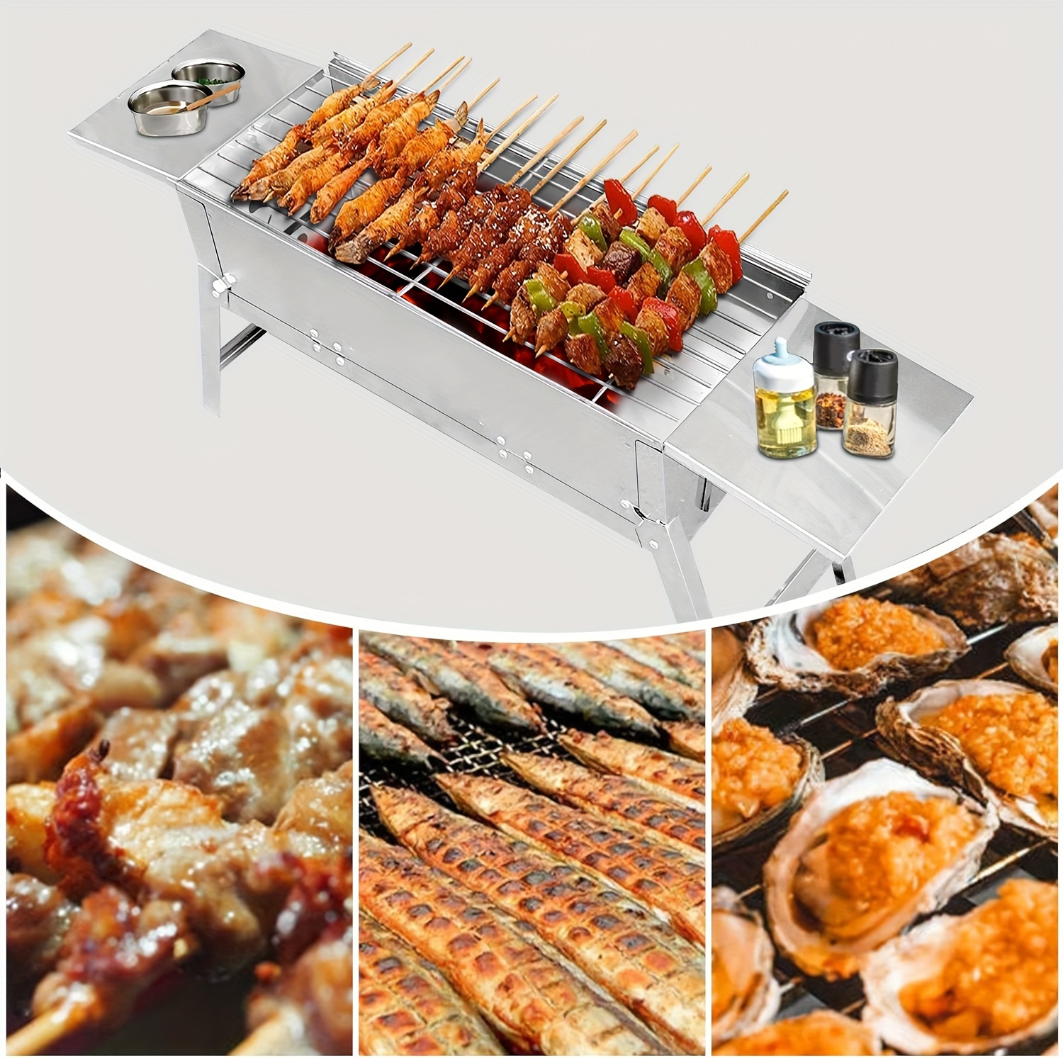 1pc Mini Charcoal Grill Portable Barbecue Grill Folding Outdoor Stove  Camping Folding Wood Grill Stove Portable Small Stainless Steel Bbq Charcoal  Stove Barbecue Grill For Cooking Outdoor Picnic Bbq Accessories Grill  Accessories