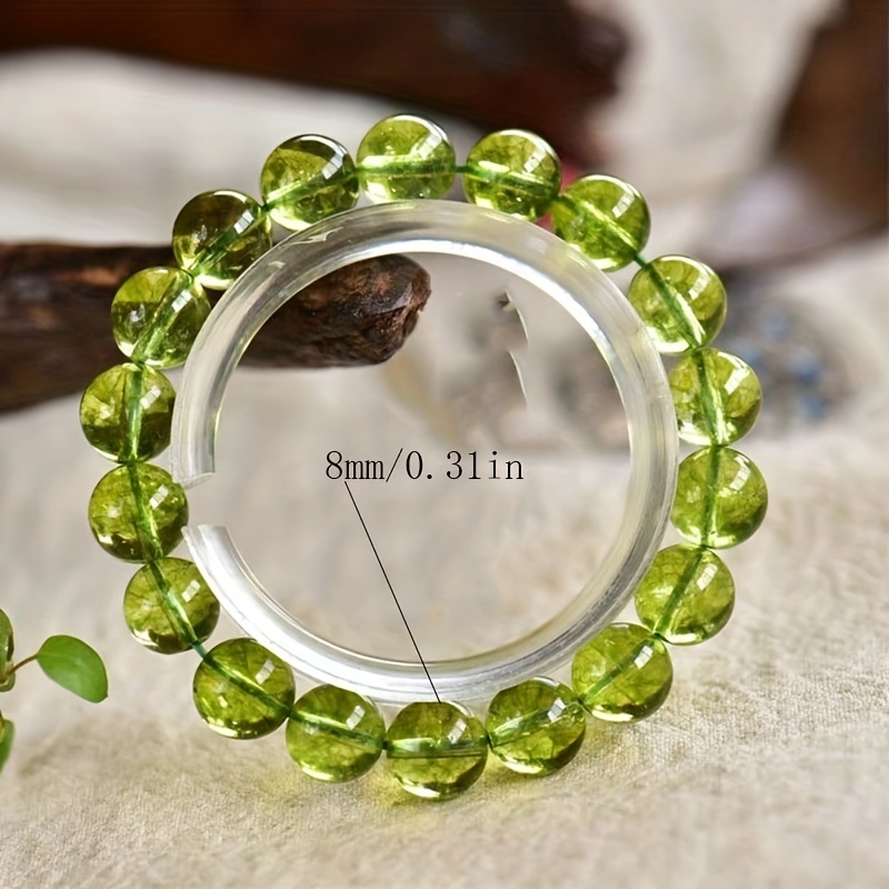 Green Peridot Stone Bracelet with Single Ring