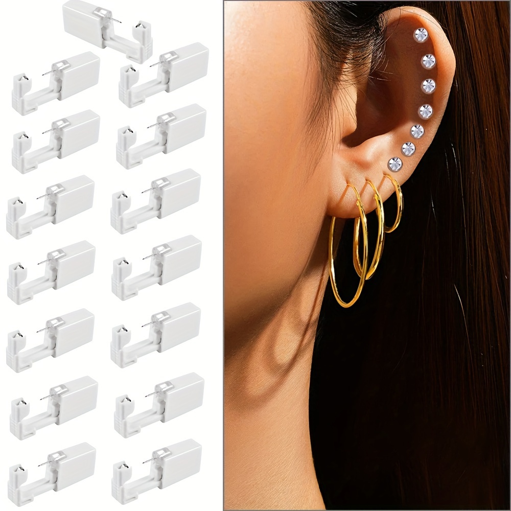2Pcs Piercing Gun Disposable Sterile Ear Nose Piercing Kits Ear Rings Studs