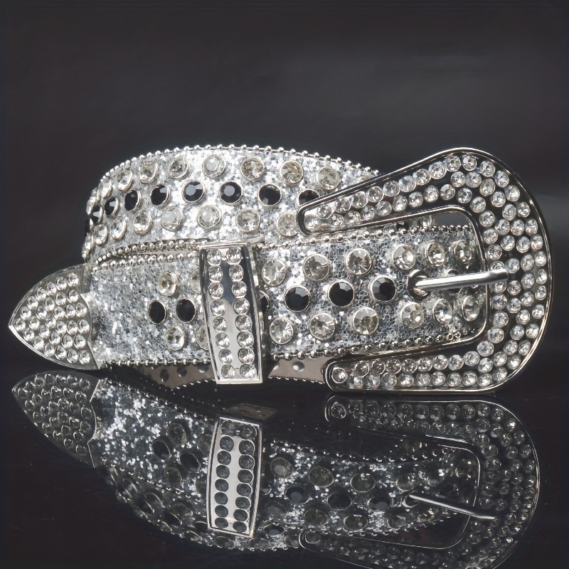 Men's Rhinestone Large Size Leather Belt