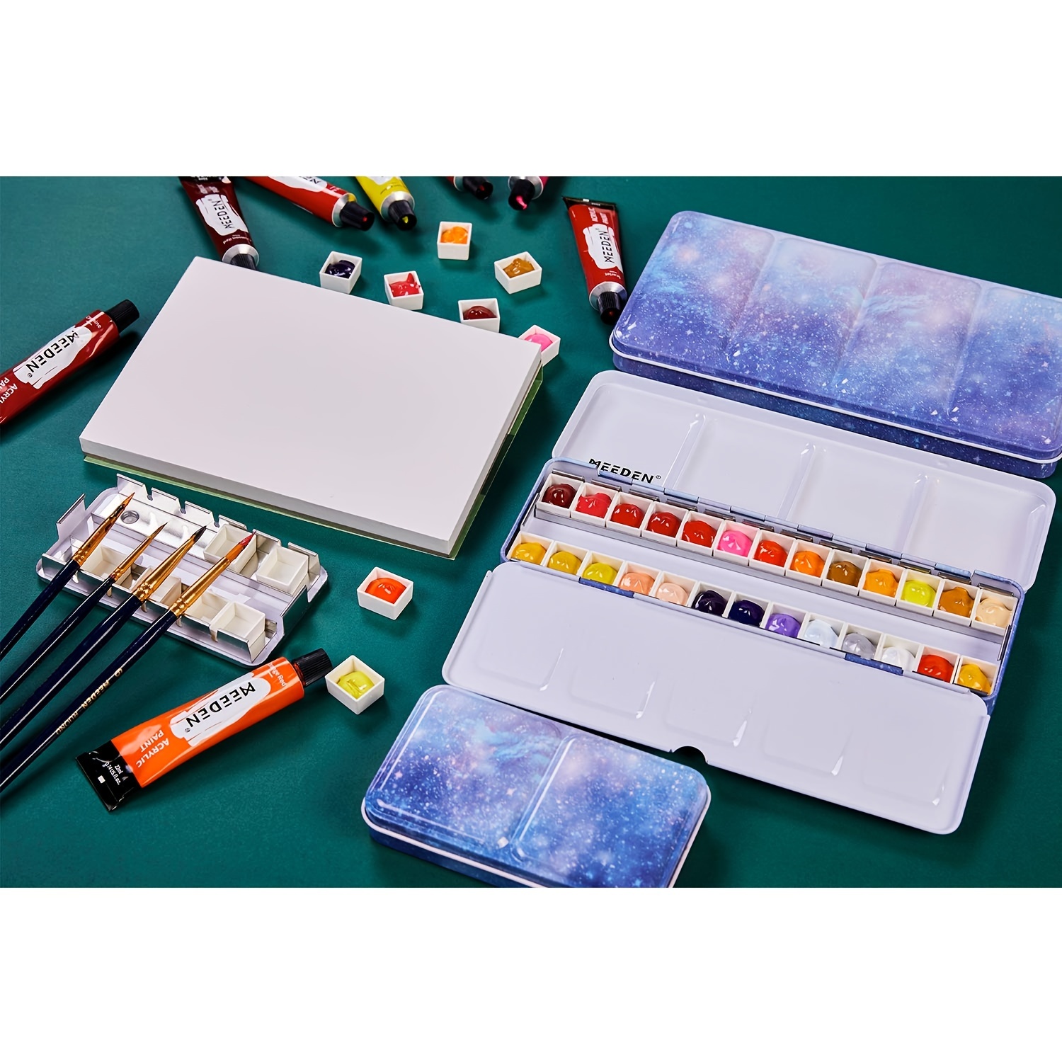 MEEDEN Watercolor Paints Tins Box Palette Painting Storage Paint