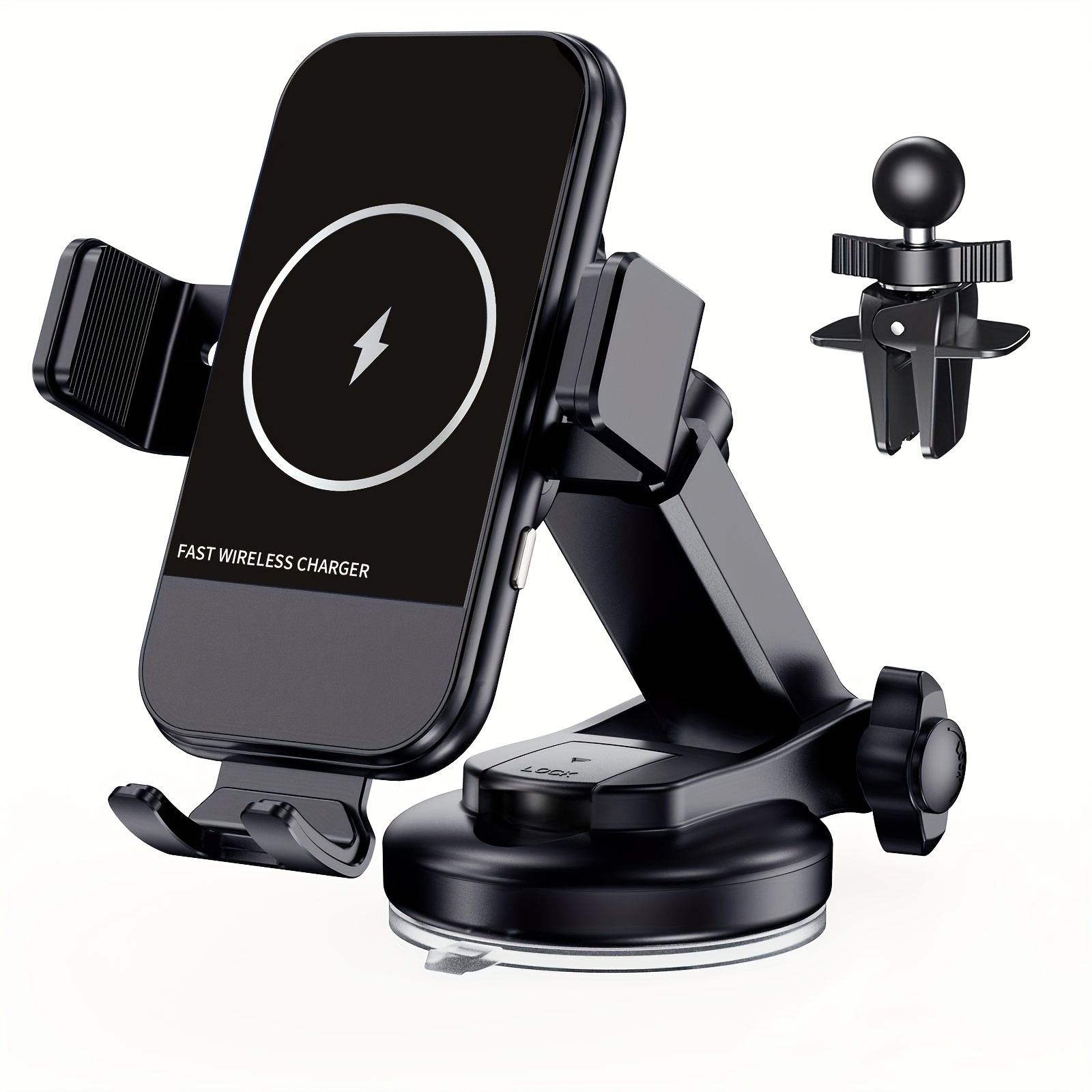 Wireless Car Charger Fast Charging Car Charger Auto Clamping Phone Mount Car  Accessories, Office Accessories, School Supplies, Perfect Gift For  Christmas Birthday - Temu