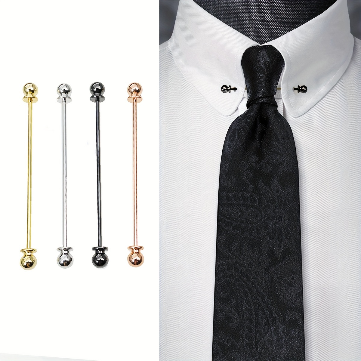 Fashion Shirt Collar Bar Tie Pin for Men, Copper Accessories