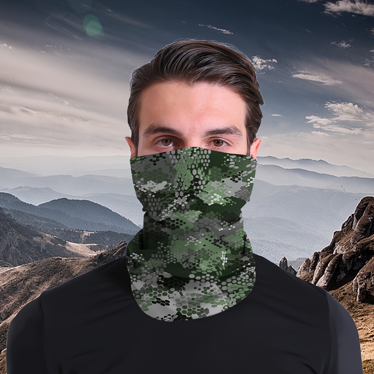 Camo Polyester Seamless Fishing Mask Neck - Temu