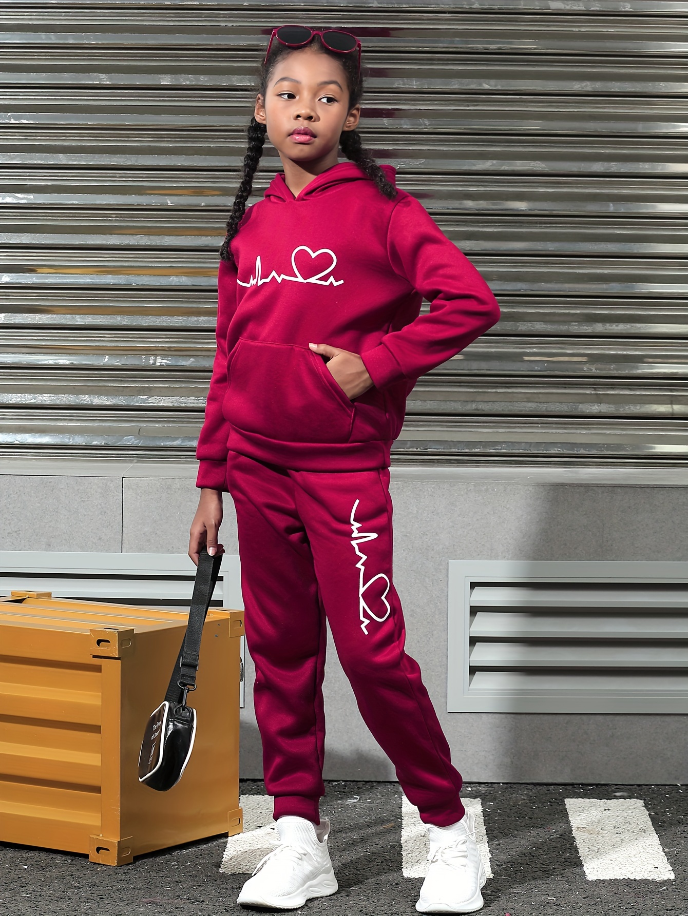 Quality 2pcs Girls Hoodie And Joggers Set