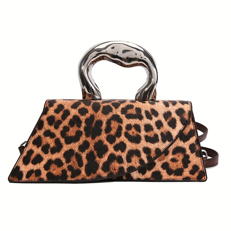 Animal Print Trendy Faux Leather Crossbody Bag - Temu