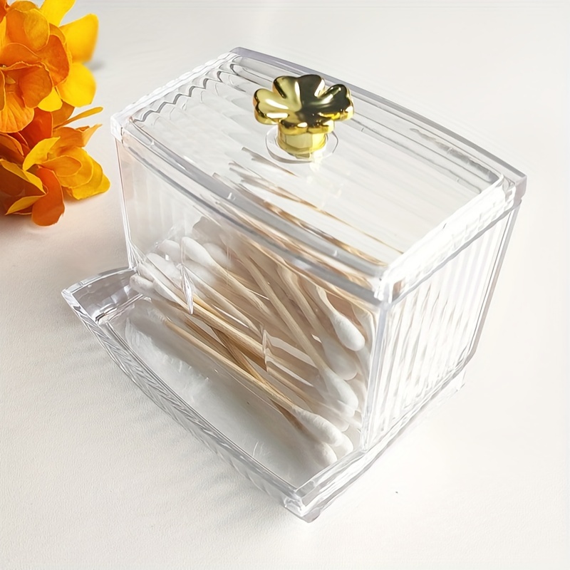 Mini Storage Box Lid Desktop Plastic Cotton Swab Box Storage - Temu