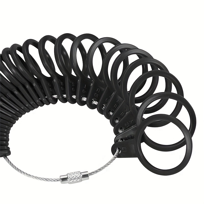 Black Plastic Ring Sizer Gauge Kit Ring Mandrel Measuring - Temu