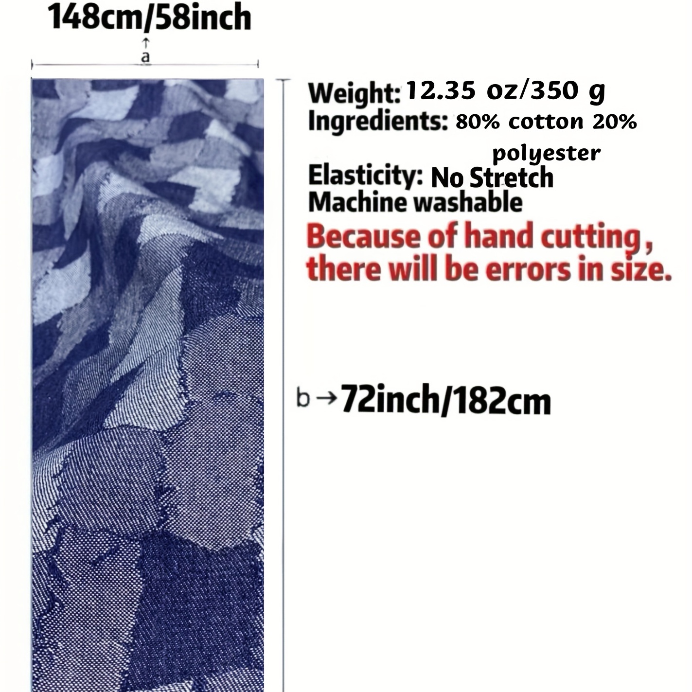 Thick Camouflage Jacquard Wash Denim Fabric Cotton Cloth Clothes Sewing  Fabric