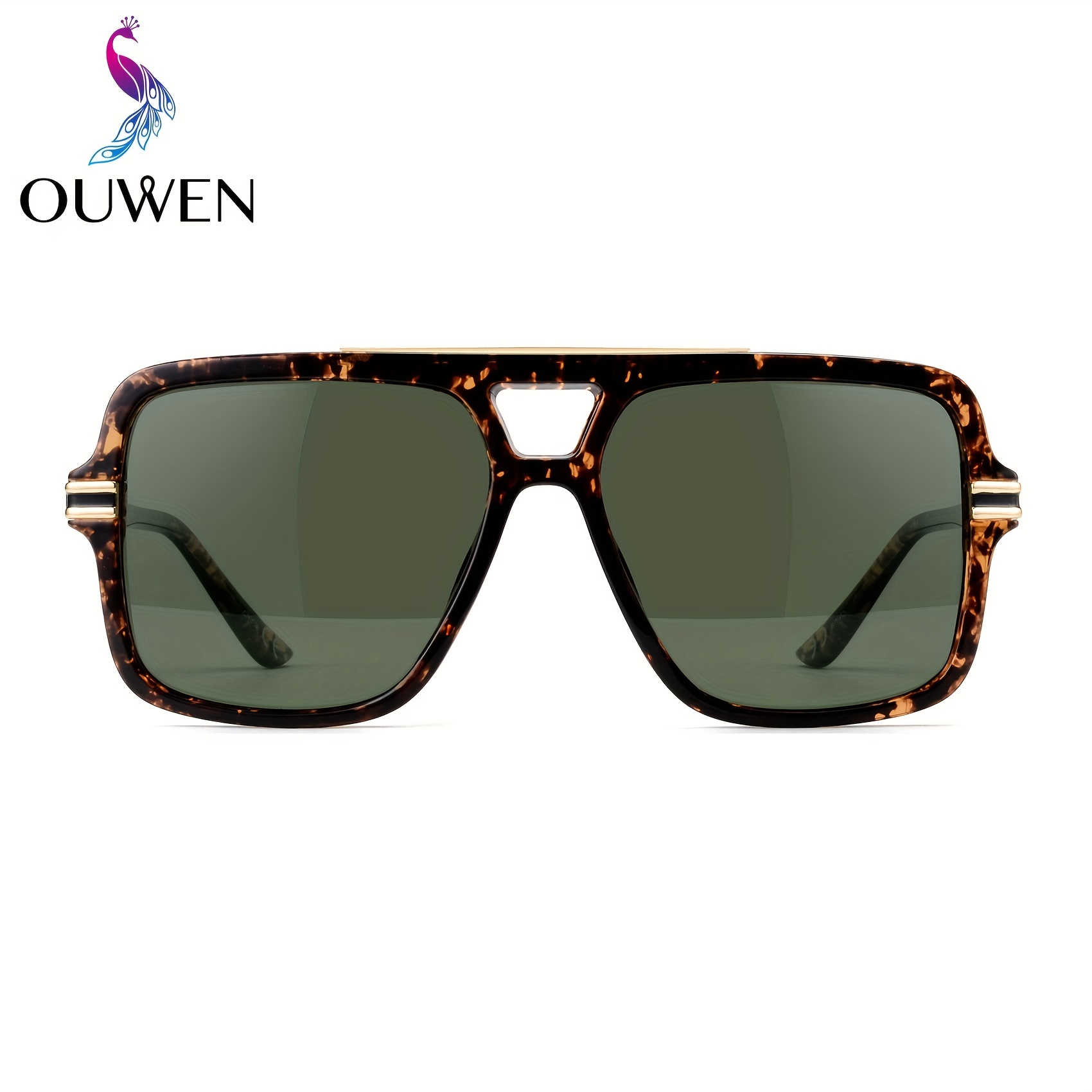 Ouwen Retro Men's Oversized Square Polarized Aviator Sunglasses, Uv  Protection Sun Glasses, Couple Sunglasses, Gift Packing With Soft Pouch And  Cloth - Temu United Arab Emirates