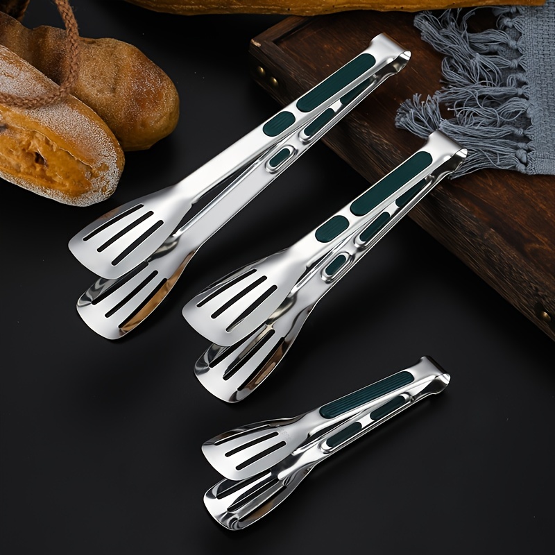 9 Stainless Tongs w/ Green Handle