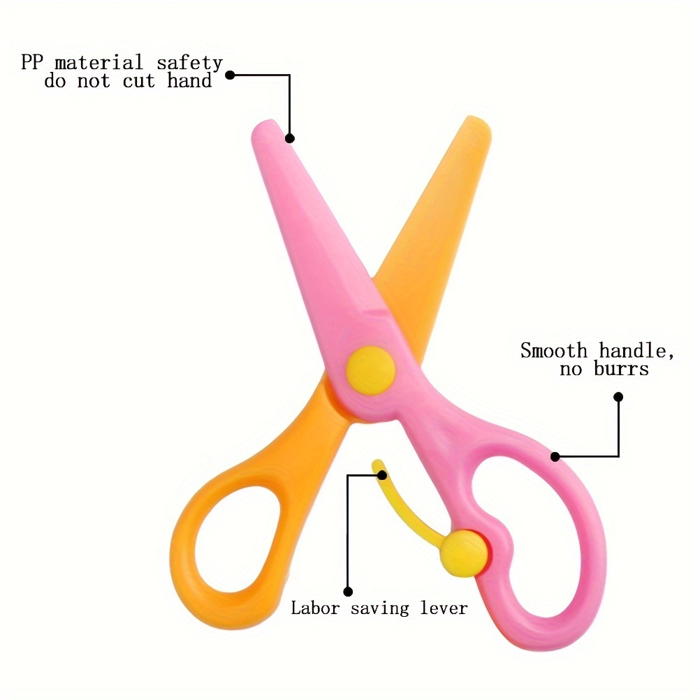 Safety Scissors Set, Toddler Scissors Age 3 Spring Loaded Plastic Scissors  Diy Christmas Gifts Scissors For Ease Of Cutting - Temu United Kingdom