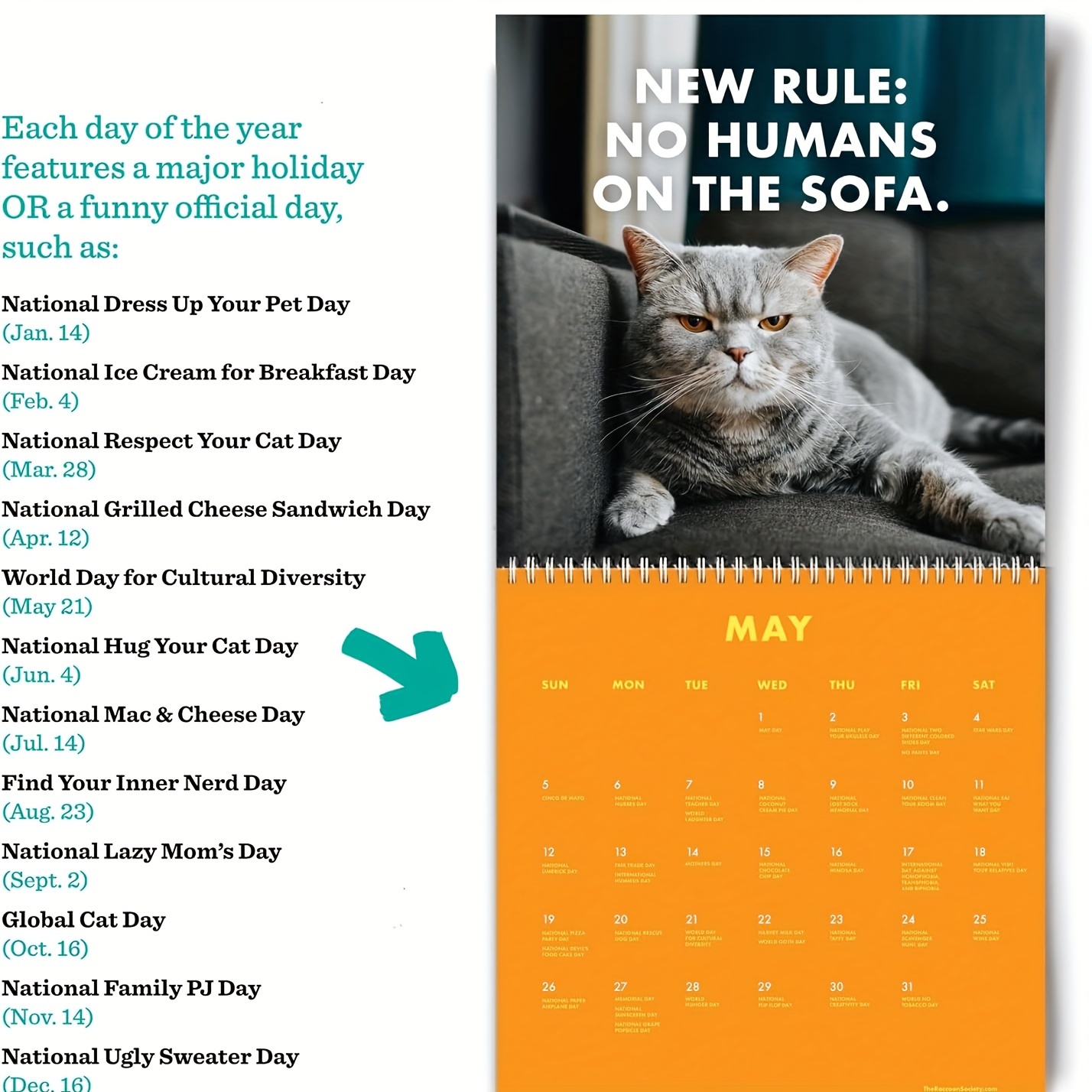 A Year of Snarky Cats 2024 Wall Calendar Planner Calendar From Jan. to Dec.