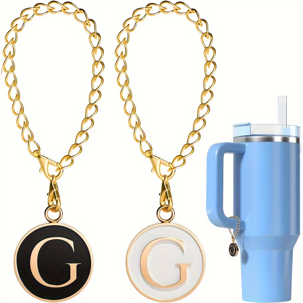 2Pcs Letter Charms Accessories for Stanley Cup Tumbler Water Cup