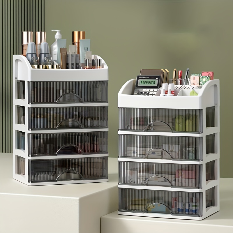 

Clear Makeup Organizer - Big & Spacious Cosmetic Display Case - Stylish Designed Jewelry & Make Up Organizers And Storage For Vanity, Bathroom