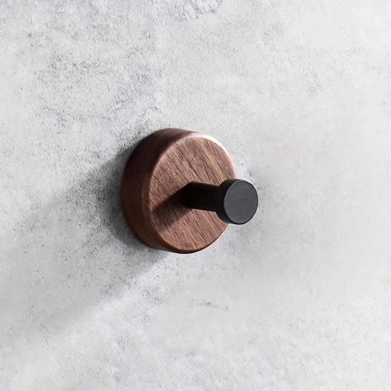 Wall Hanging Robe Hooks Solid Wood Bathroom Clothes Hook Home Decoration  Punch-free Living Room Bedroom Robe Hook Accessories