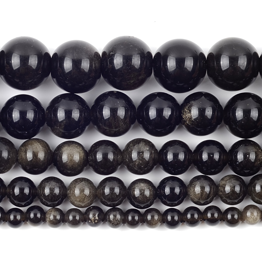 Black Obsidian Beads 4mm-12mm For Jewelry Making DIY Bracelets Necklace