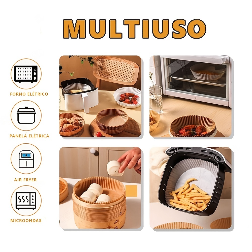 Air Fryer Disposable Paper Liner Non-stick Mat Pastry Tools Kitchen Oven  Baking Paper Oil Proof Absorber With Square And Round Shapes - Temu