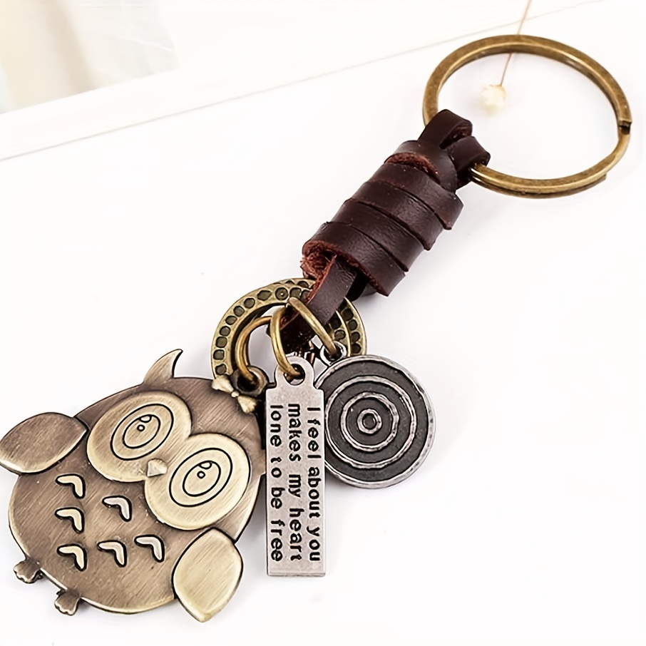 Leather Key Case Wallet Keychain Key Holder 6 Hanging Buckle Hooks Snap  Closure