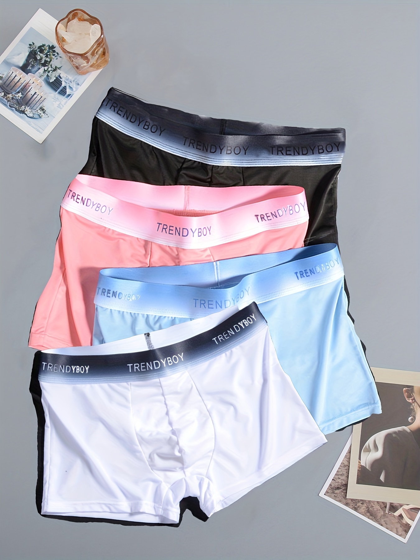 1pcs Mesh Ice Silk Boxer Shorts Men's Underwear FASQM Underpants