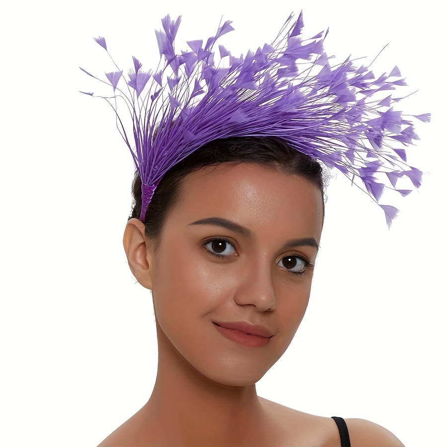 1920s Retro Fascinator Headwear Faux Feather Headband Tea - Temu