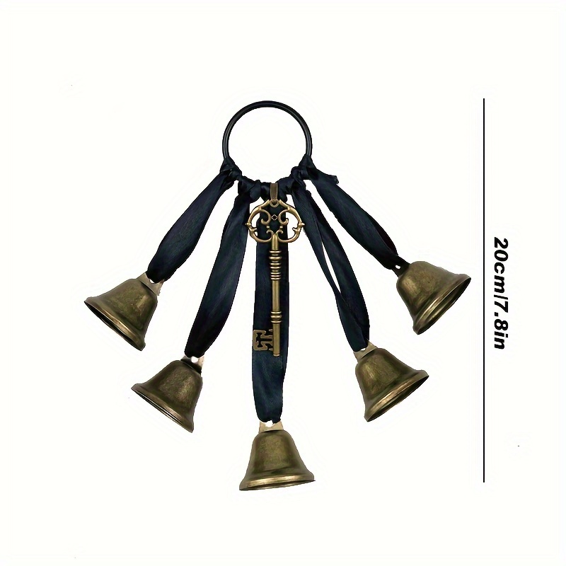 3 Small Brass Bells Set Witch Bells With Star Design Protection