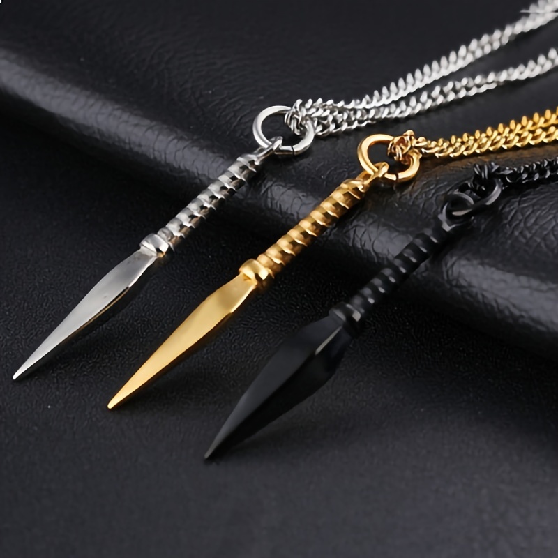 Mens Necklace Chain with Arrow Jewellery Pendant Hip Punk Rock Hop