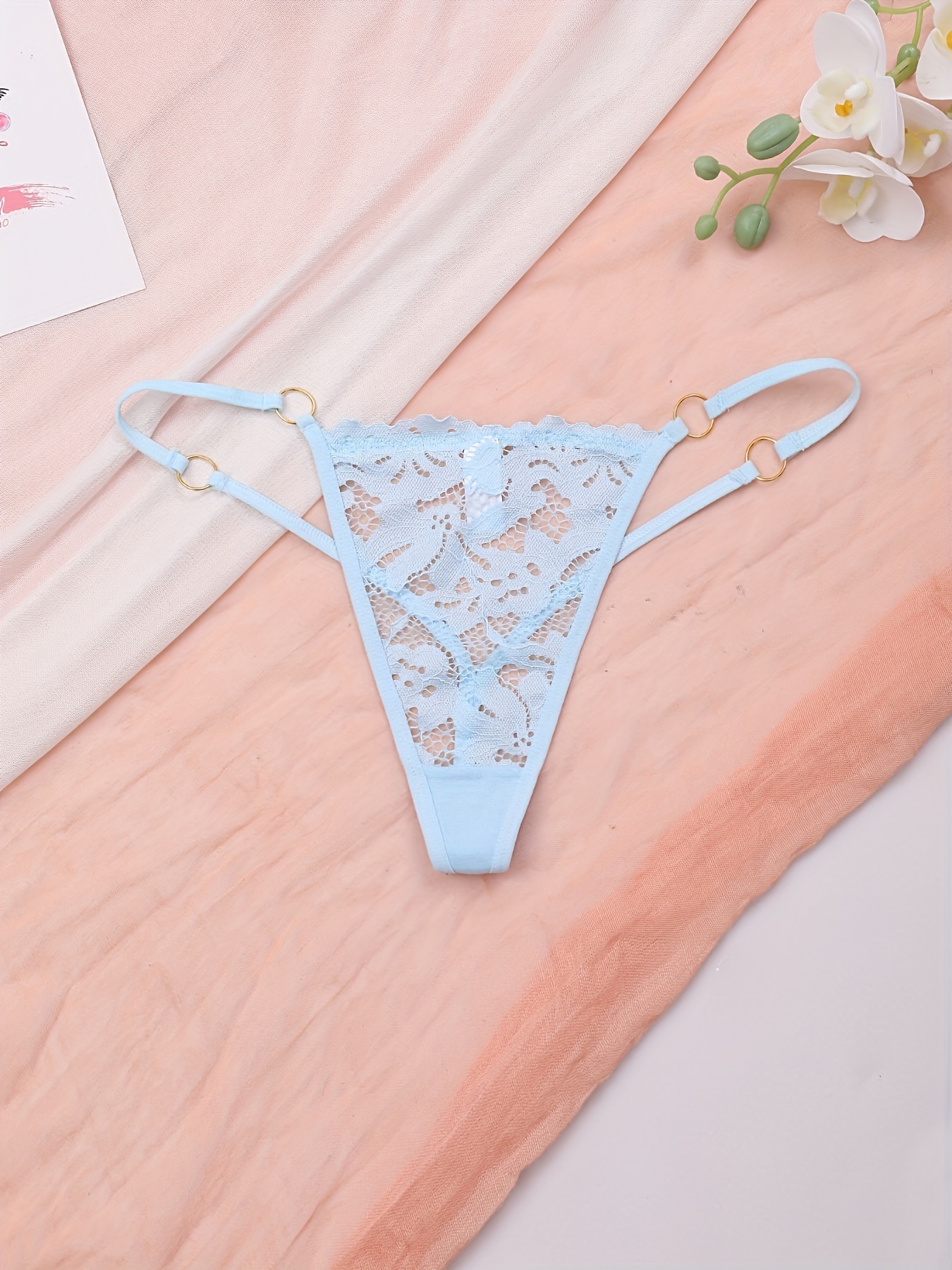 Sexy Days Week Underpants Colorful Lace Thongs Solid Color V - Temu