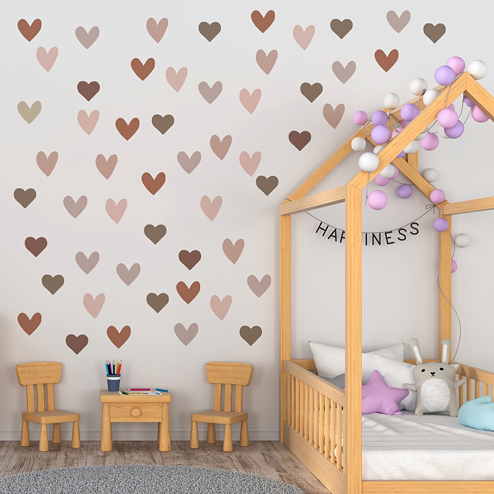 Mini Hearts Shaped Wall Stickers Diy Removable Little Hearts - Temu