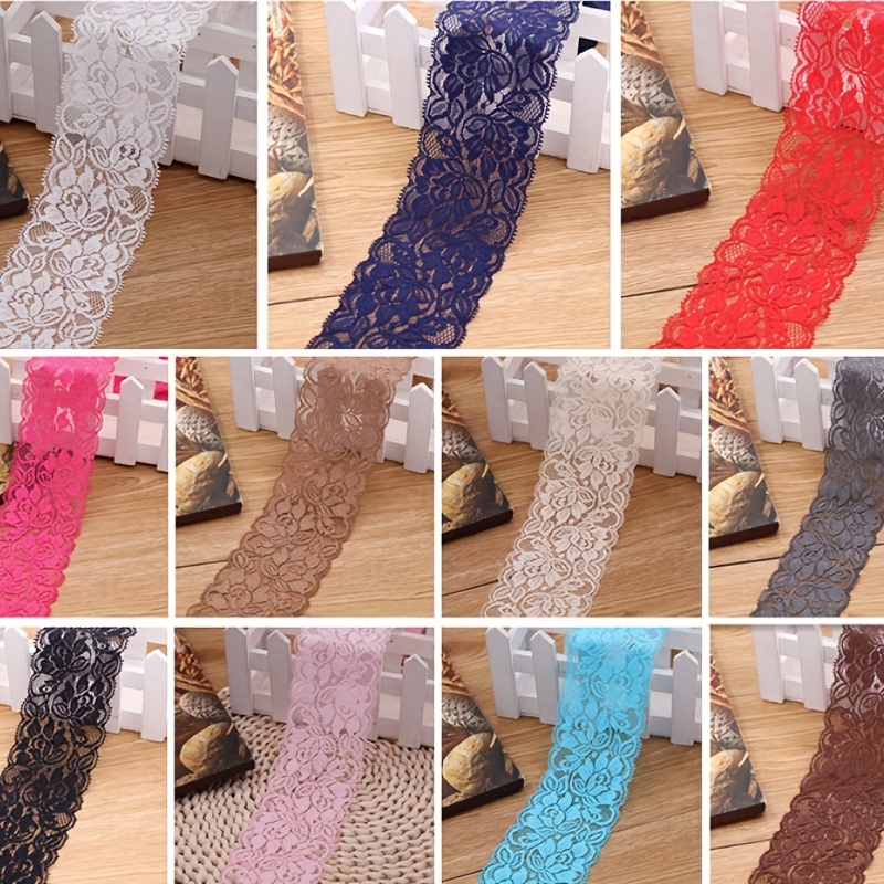 2 Yards Stretch Elastic Lace White Ribbon Lace Trimmings For - Temu
