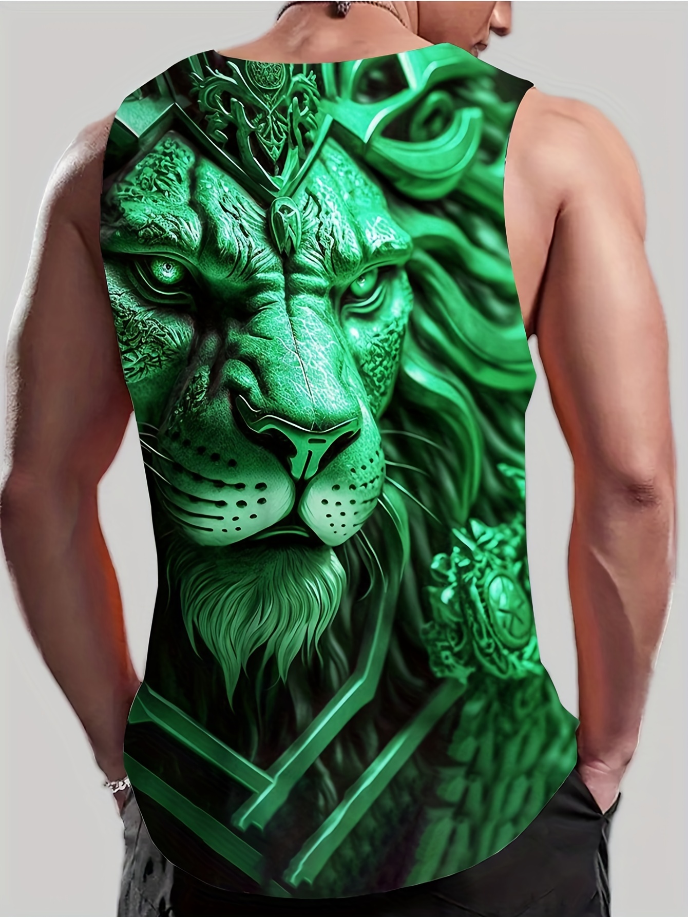Men's Novelty Lion Print Sleeveless T Shirt Pullover Comfy Fit Streetwear  Casual Sports Tank Tops Plus Size - Clothing, Shoes & Jewelry - Temu