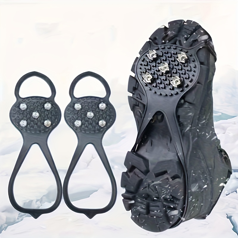 BLUEVER Crampones, 32 Dientes Tacos de Hielo Tracción Antideslizante  Empuñaduras de Nieve para Botas Zapatos para Caminar, Senderismo, Escalada,  Pesca y Montañismo : : Deportes y aire libre