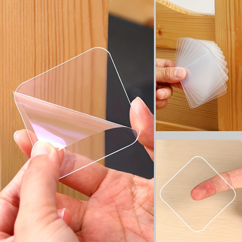 10pcs Double Sided Adhesive Tear And Use Hooks