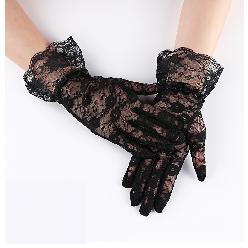  Ladies Lace Gloves Women Elegant Short Gloves Wrist