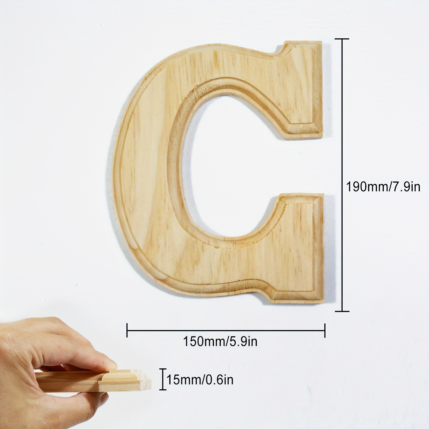 Letras De Madera Grandes De 7.9 in, Letras De Madera Sin A.