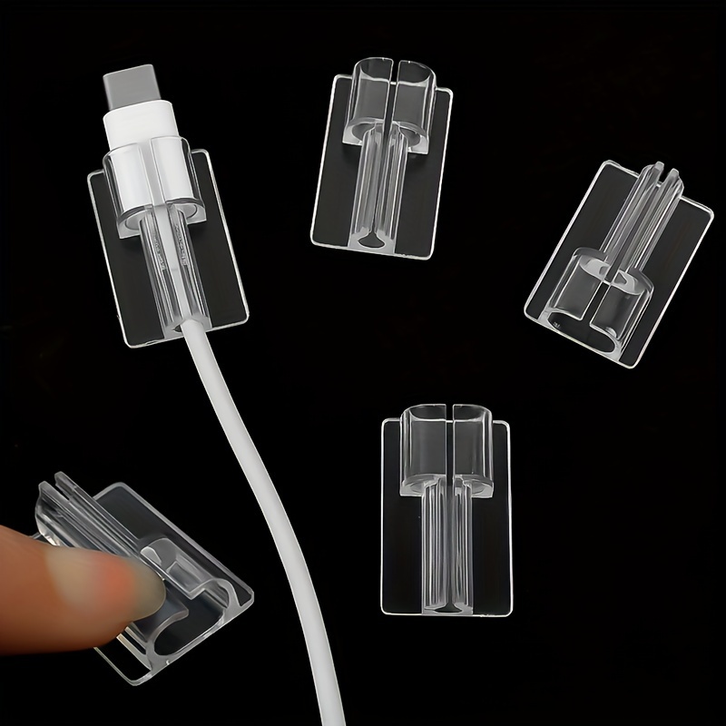 5pcs transparent suitable for mobile phone charging cable transparent fixed clip protective data cable wire details 1