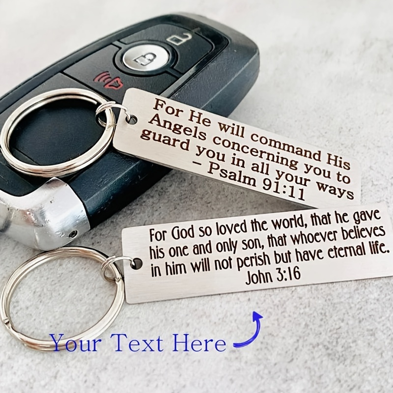 Vnox Free Customize Keychain for Men, 2mm Thick Stainless Steel Dog Tag,  Family Love Gift for