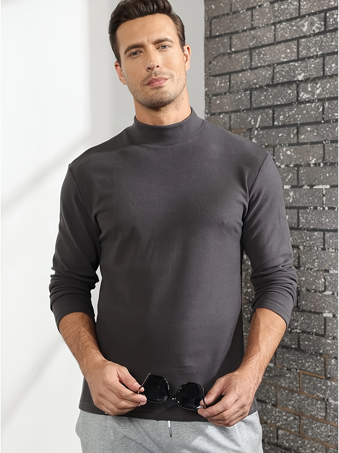 Mens fitted outlet black turtleneck