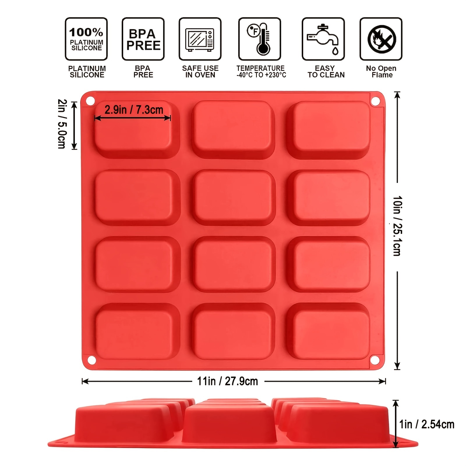 12-cup Silicone Molds Petite Loaf Baking Pan - Non-stick, Bpa-free,  Dishwasher-safe & Includes Free Paper Muffin Cups For Hotel/commercial -  Temu