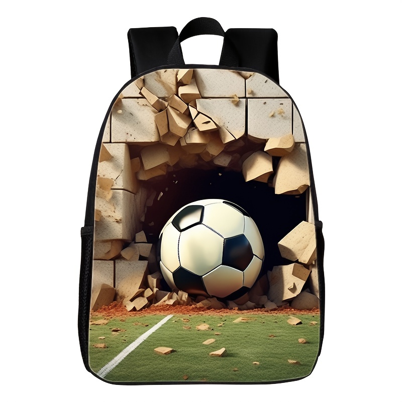 Mochila de fútbol para niños, mochila de fútbol con estampado de