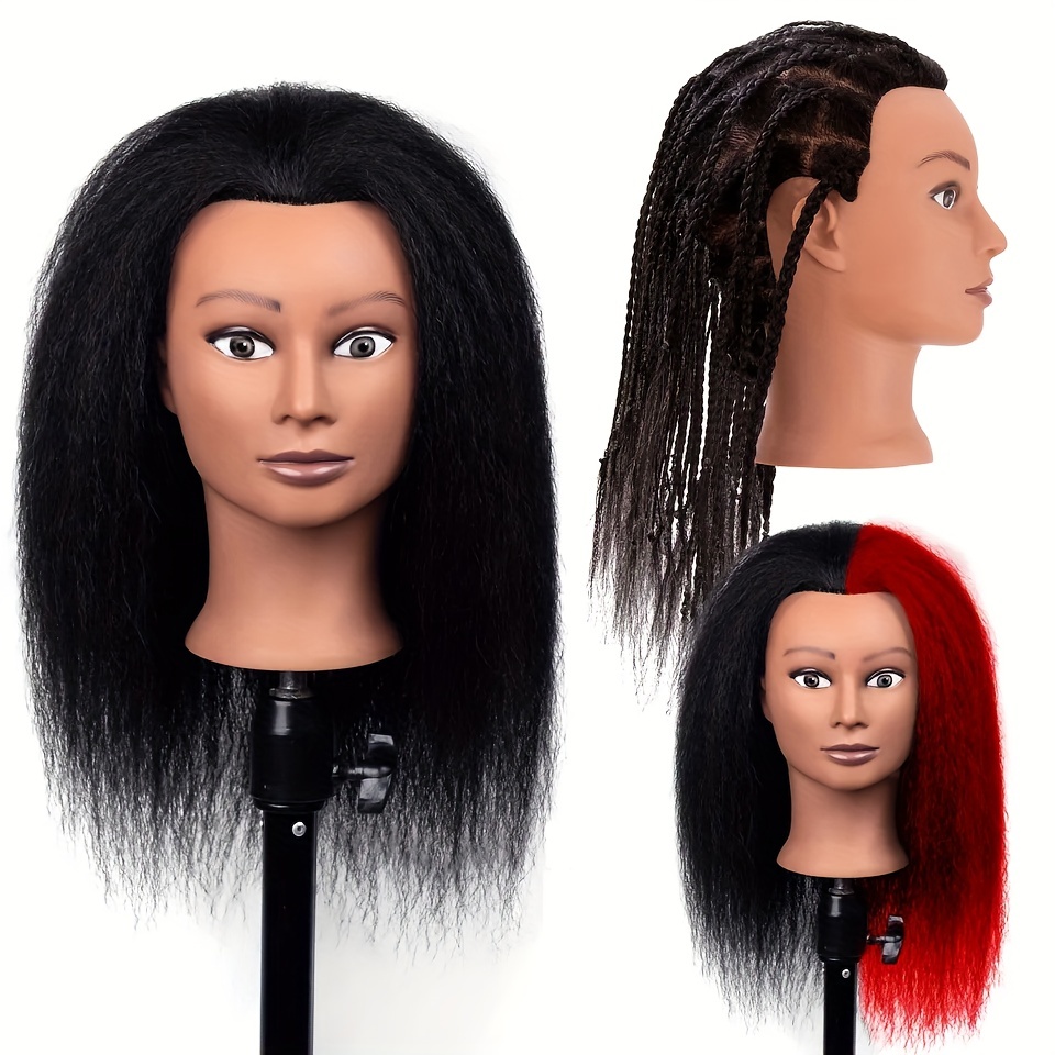 Afro Mannequin Head Manikin Cosmetology Doll Head 100% Human Hair Practice  Head Hairdresser Training Head With Stand (total Length ) - Temu Republic  of Korea