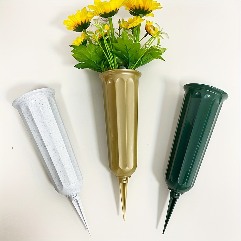

6 Pack Sturdy Cemetery Grave Cone Vase For Fresh And Artificial Flowers - Perfect For Memorial Day And All Year Round