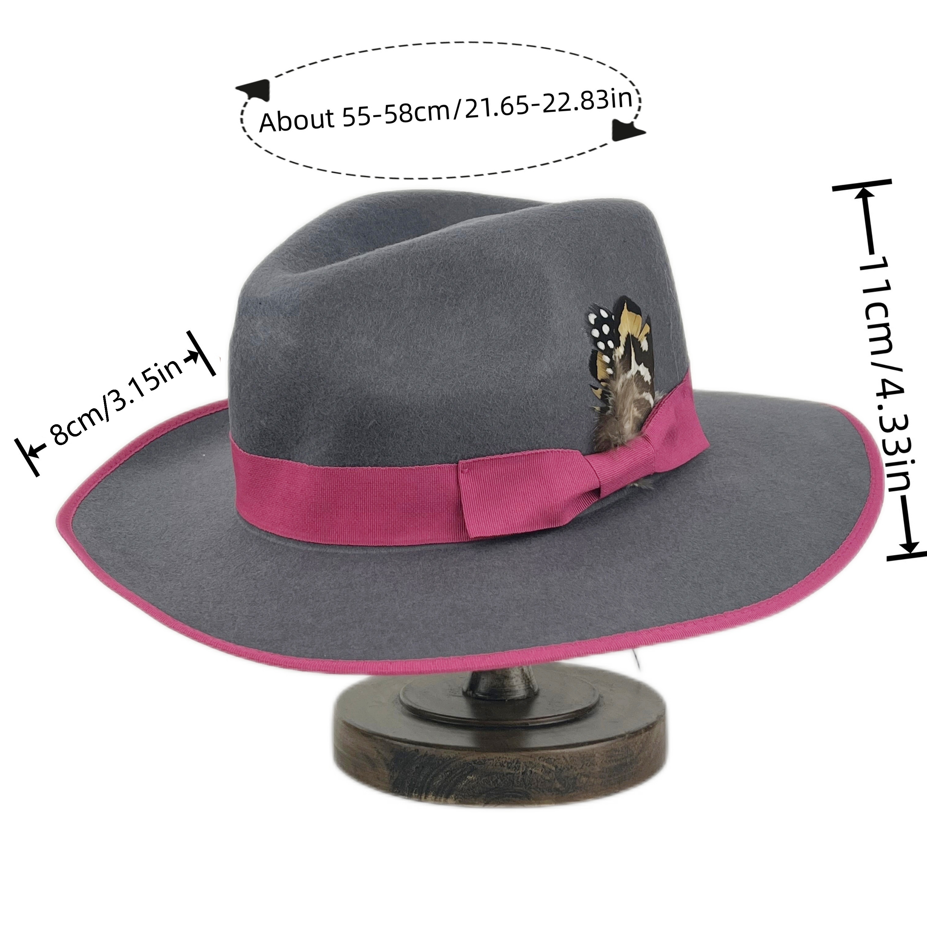 Fedora Hats Mens Wide Brim Tweed Jazz Hat Woolen Elegant Hat With Feather  Accessories Ideal Choice For Gifts, Check Out Today's Deals Now