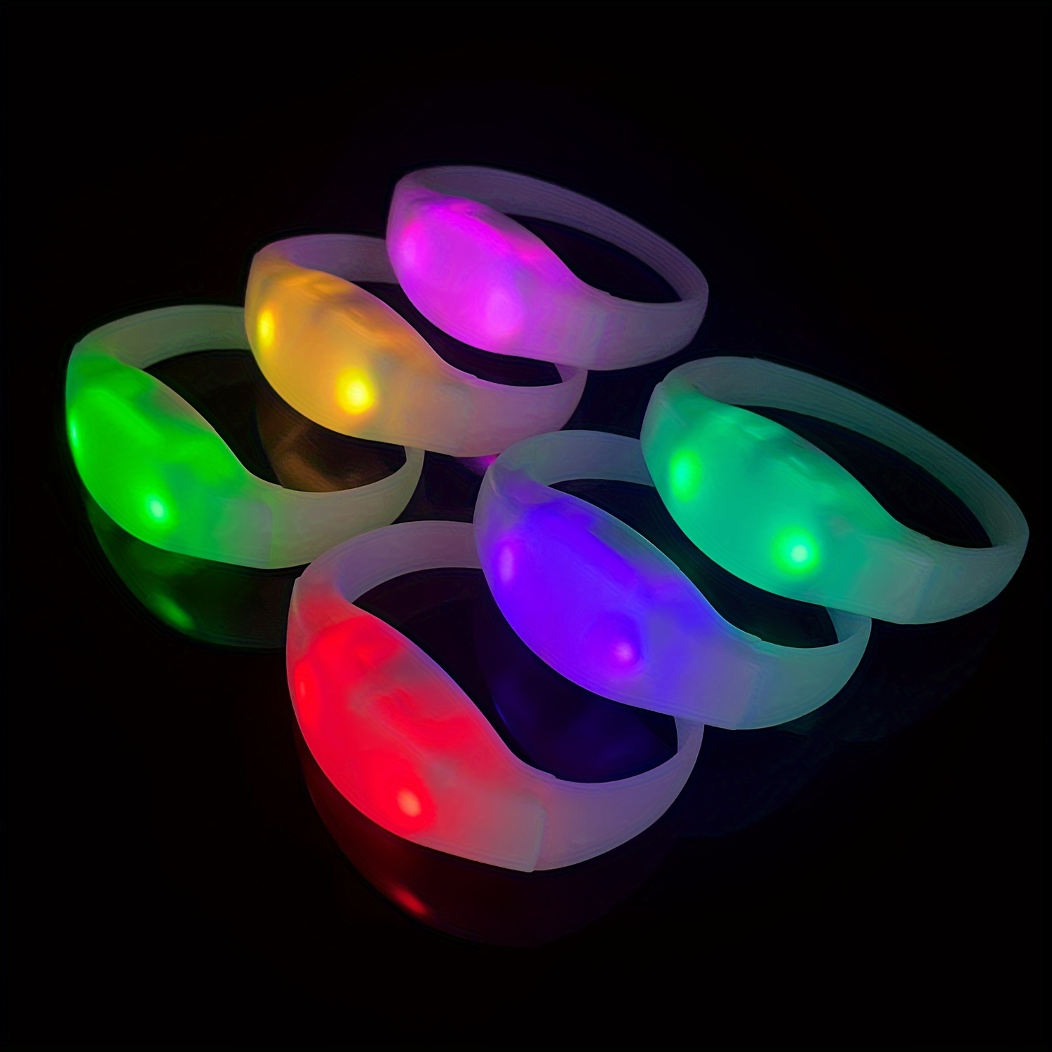 Pulseras luminosas LED que brillan en la oscuridad para fiestas, brazalete  luminoso, juguetes, decoración de boda