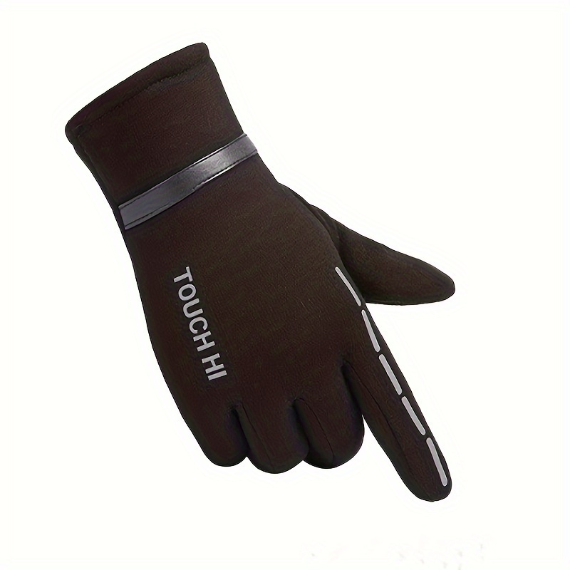 Windproof Thermal Reflective Full Finger Winter Cycling Gloves BLACK